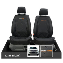 Load image into Gallery viewer, VW Amarok INKA Front Set 1+1 Fully Tailored Waterproof Seat Covers Black MY-10-21 [Choice of 7 Colours] - Sport-Series Embroidery
