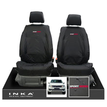Load image into Gallery viewer, VW Amarok INKA Front Set 1+1 Fully Tailored Waterproof Seat Covers Black MY-10-21 [Choice of 7 Colours] - Sport-Series Embroidery
