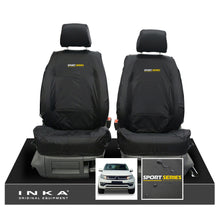 Load image into Gallery viewer, VW Amarok INKA Front Set 1+1 Fully Tailored Waterproof Seat Covers Black MY-10-21 [Choice of 7 Colours] - Sport-Series Embroidery
