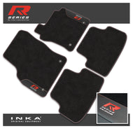 VW Golf MK8 Car Mats (Front & Rear Set) with Premium Carpet & OEM Leatherette, Fits MY20 Onwards