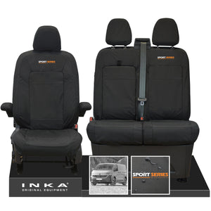New VW Transporter T7 Panel Van INKA Front Set Tailored Waterproof Seat Covers Black MY25 Onwards