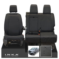 Vauxhall Opel Vivaro INKA Front 1+2 Tailored Waterproof Seat Covers Black MY19 to present - CV Professional Embroidery