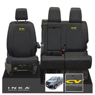 Vauxhall Opel Vivaro INKA Front 1+2 Tailored Waterproof Seat Covers Black MY19 to present - CV Professional Embroidery