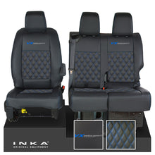 Load image into Gallery viewer, Vauxhall Vivaro MK3 Front 1+2 INKA Bentley Diamond Quilt Leatherette Tailored Seat Covers Black MY19 Onwards
